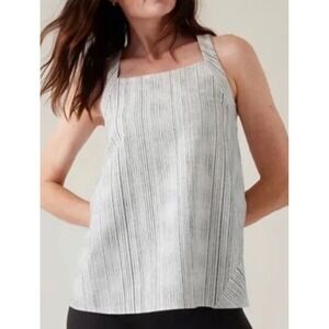 ATHLETA ARRIVAL TANK Size Small AMARA STRIPE WHITE #587950